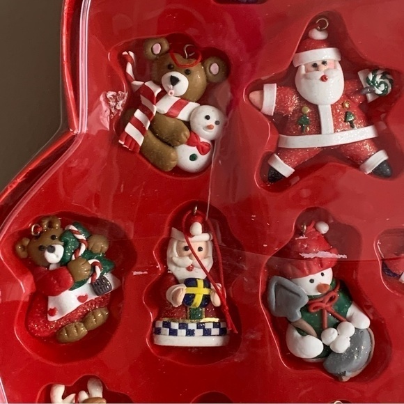 Vintage Mini Christmas Tree Ornaments Snowman Reindeer Penguin Santa Kmart 24PC - Picture 3 of 12